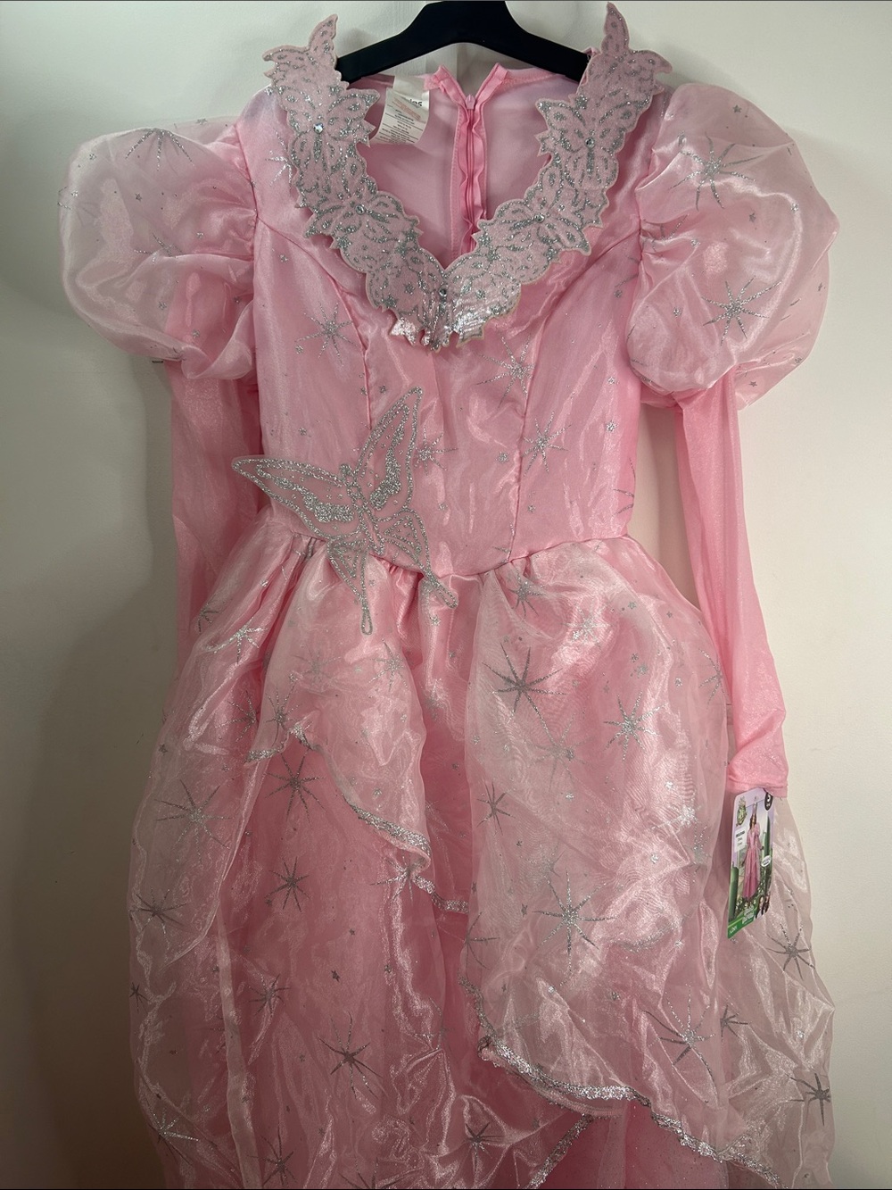 Rubie's Pink Fairy Princess Costume Dress with Silver Sparkle Adult size S